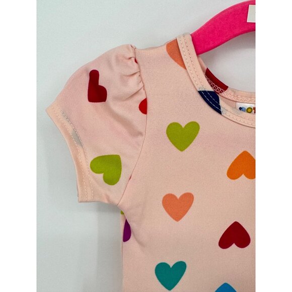 Dotdotsmile Girls Dress Size 6/12 Months Pink with Multi Color Hearts NWT - Picture 2 of 5